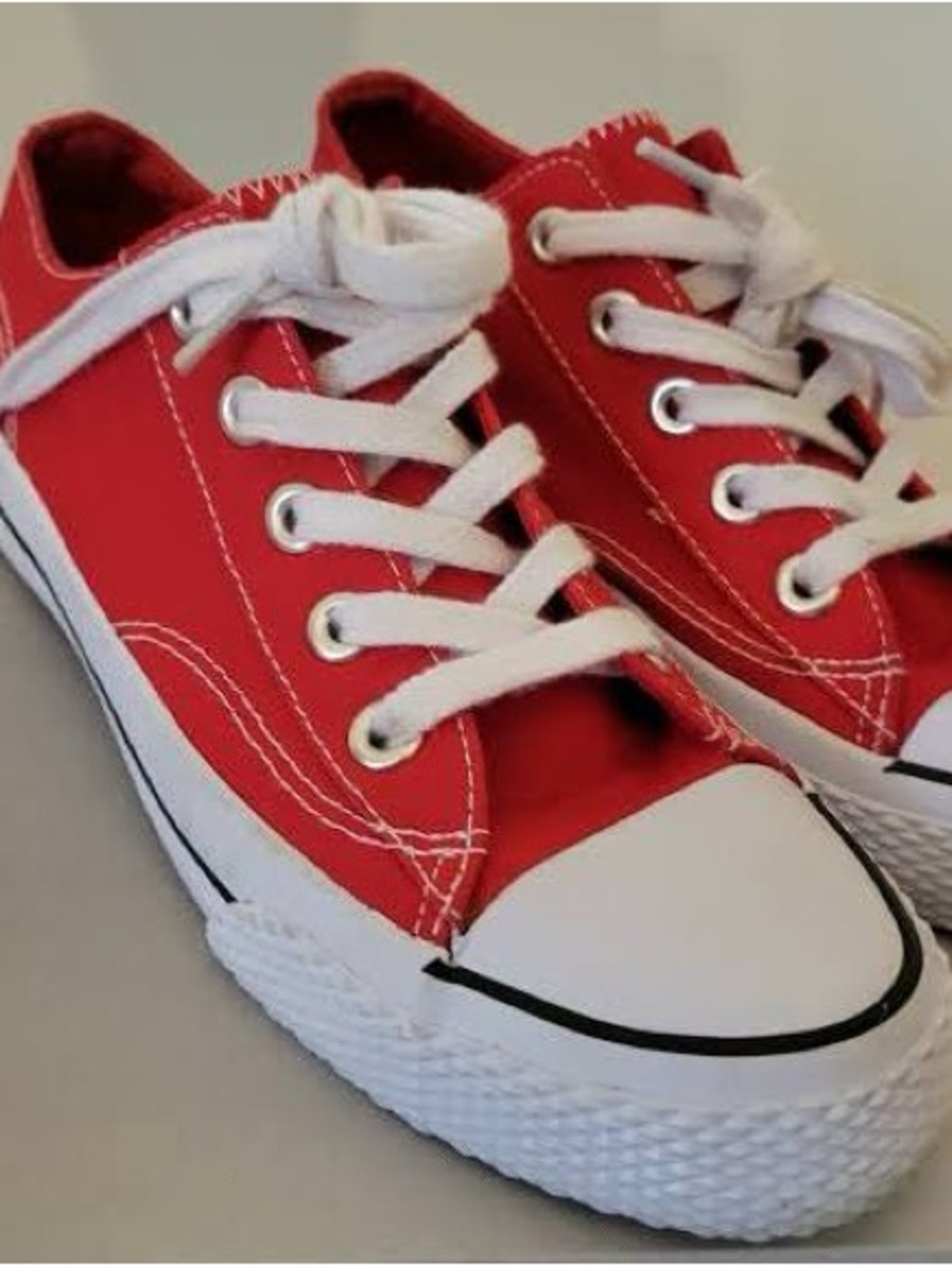 Airwalk Red Canvas Low-Top Sneakers with White Accents